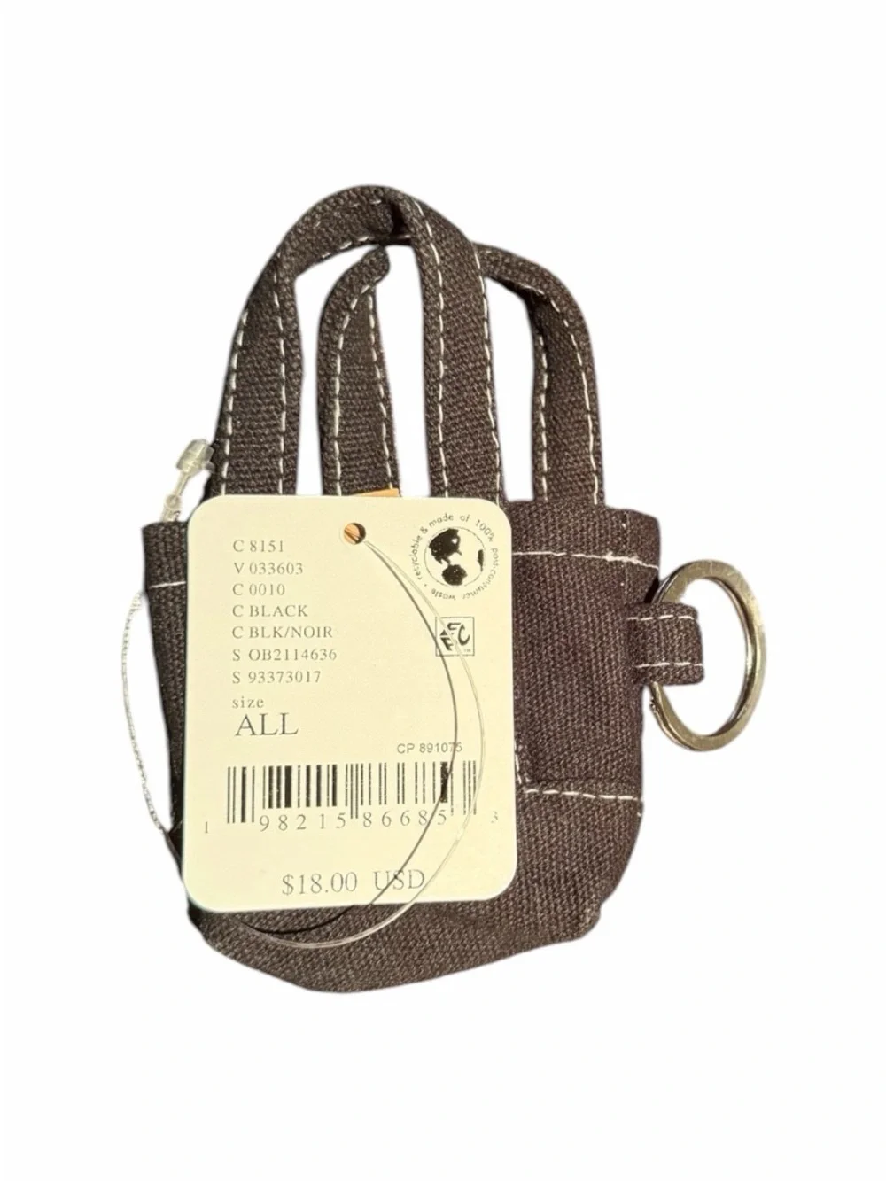 Free People Black Mini Caravan Keychain/Bag Charm NWT